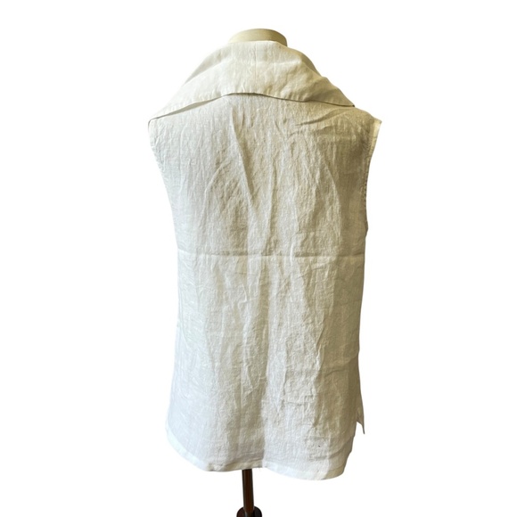 CHALET TUNIC S 100% LINEN COWL BREATHABLE COASTAL GRANDMA SUMMER RESORT CHIC - Picture 5 of 10